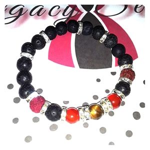 ☆Tigereye & Red Agate☆ Natural stone bracelet